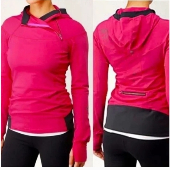 lululemon athletica Jackets & Blazers - Lululemon Rare Run Spirit Pullover Fruity Tootie Hot Pink Size 6